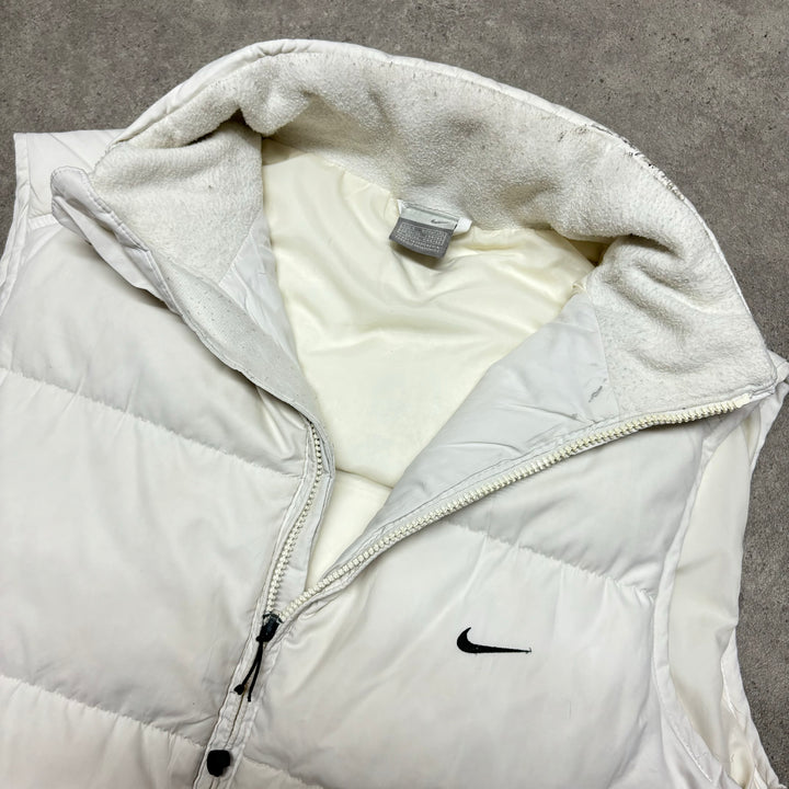 00's Vintage Nike White Puffer Gilet (S)