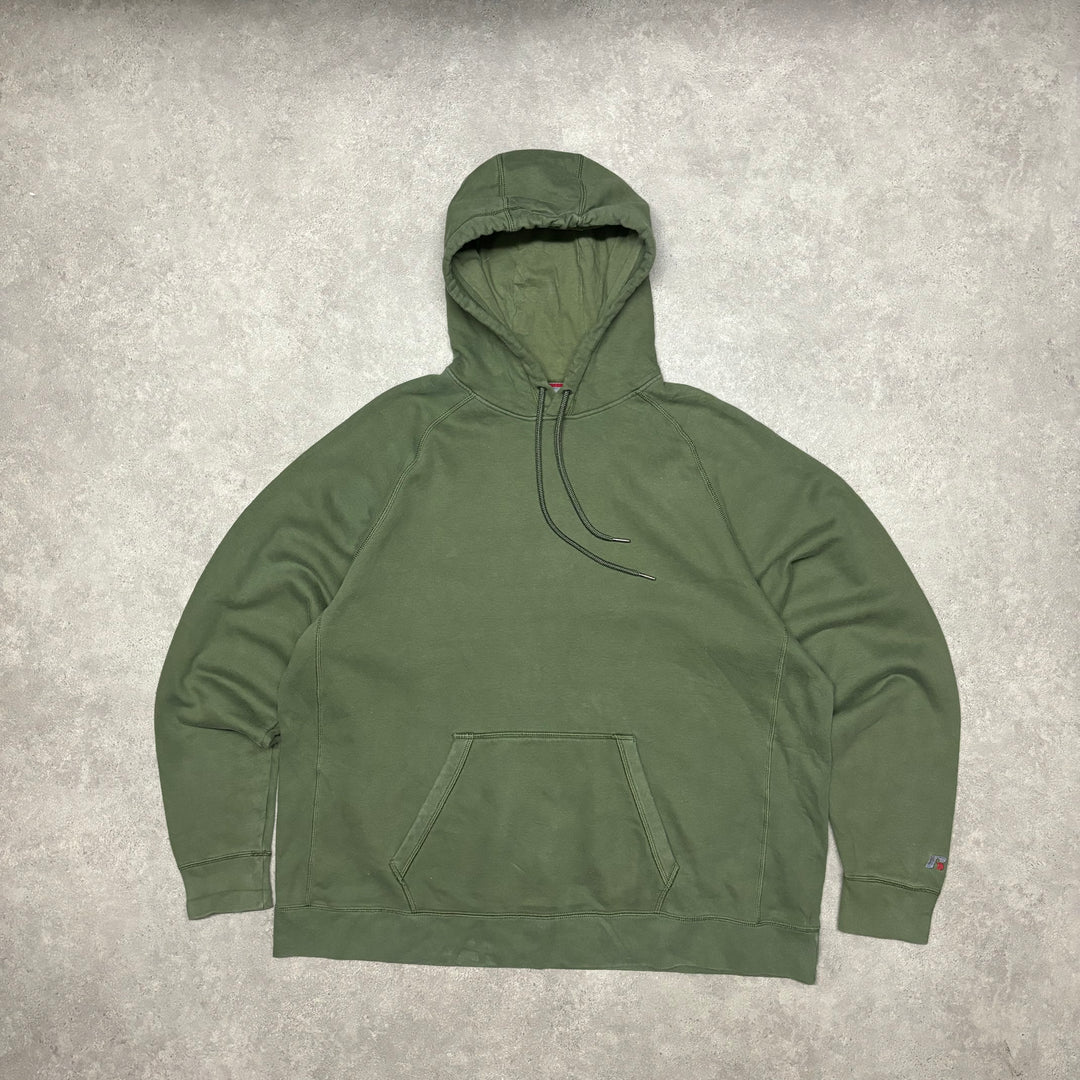 00's Vintage Russell Athletic Khaki Hoodie (XXL)