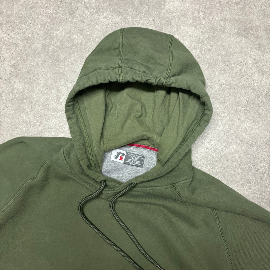 00's Vintage Russell Athletic Khaki Hoodie (XXL)