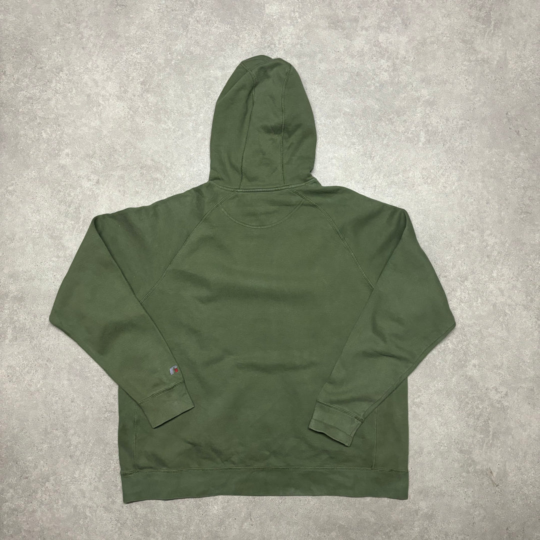 00's Vintage Russell Athletic Khaki Hoodie (XXL)