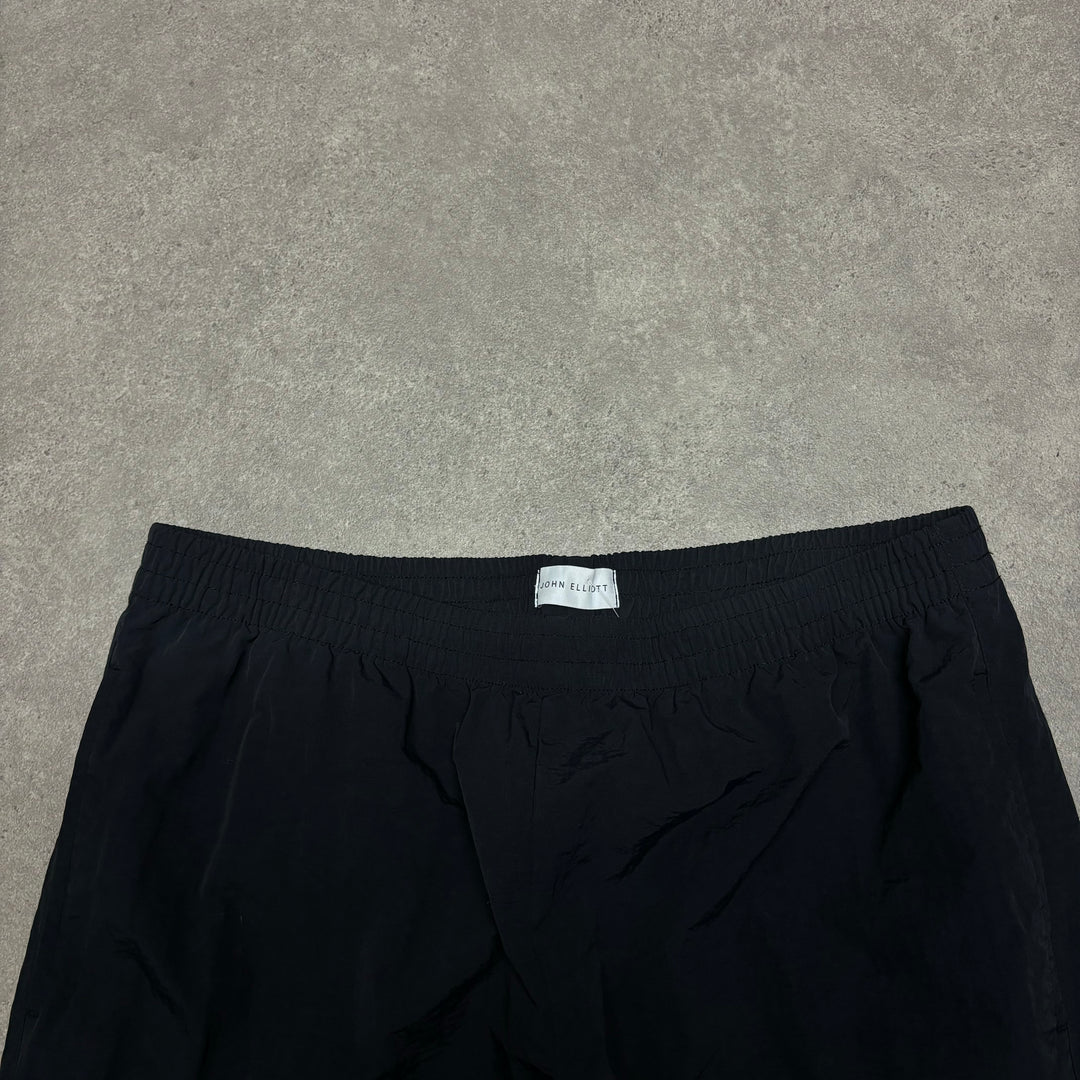 John Elliot Black Baggy Nylon Tracksuit Bottoms (XL)