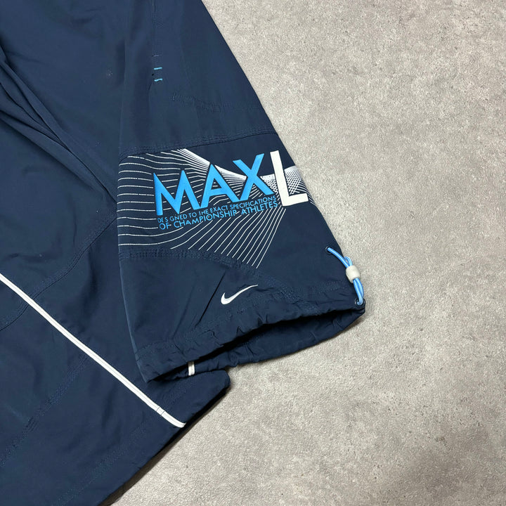 00's Vintage Nike 3/4 Length Navy Tracksuit Shorts (S)