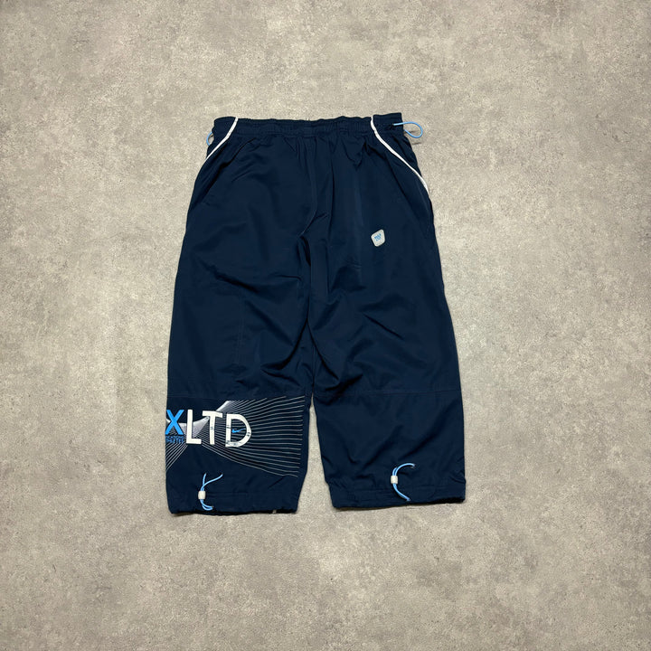 00's Vintage Nike 3/4 Length Navy Tracksuit Shorts (S)