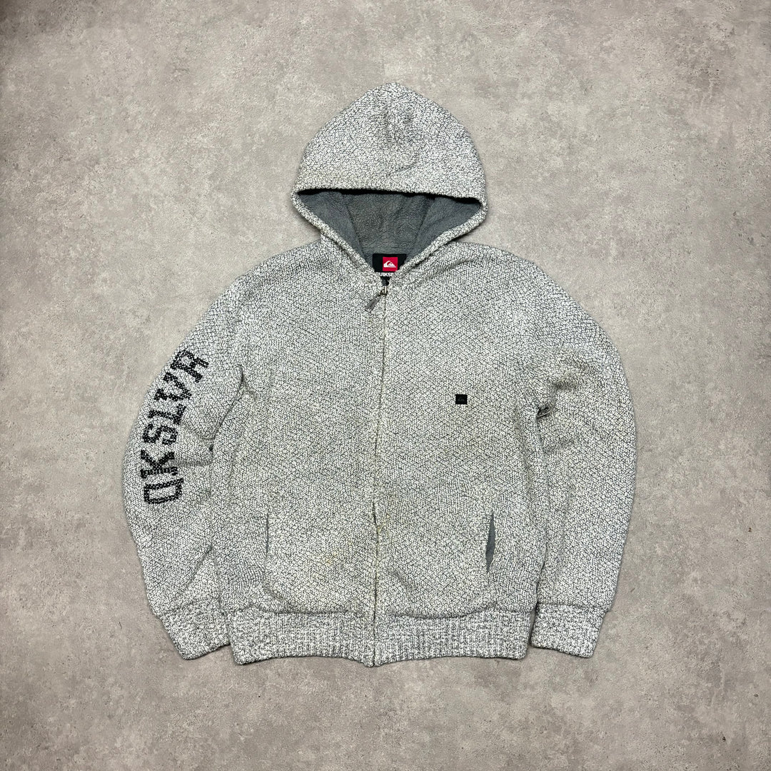 Vintage Quiksilver Grey Knitted Heavyweight Hoodie (XL)