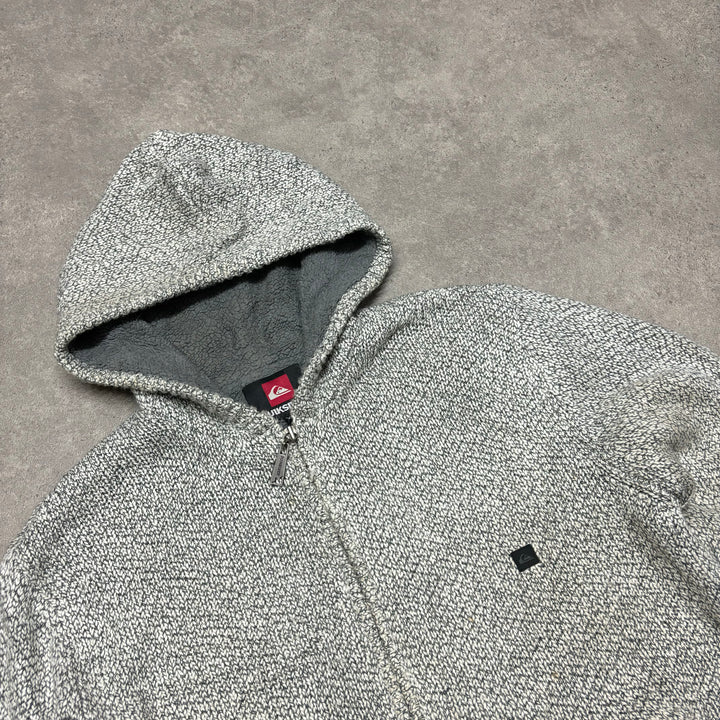 Vintage Quiksilver Grey Knitted Heavyweight Hoodie (XL)