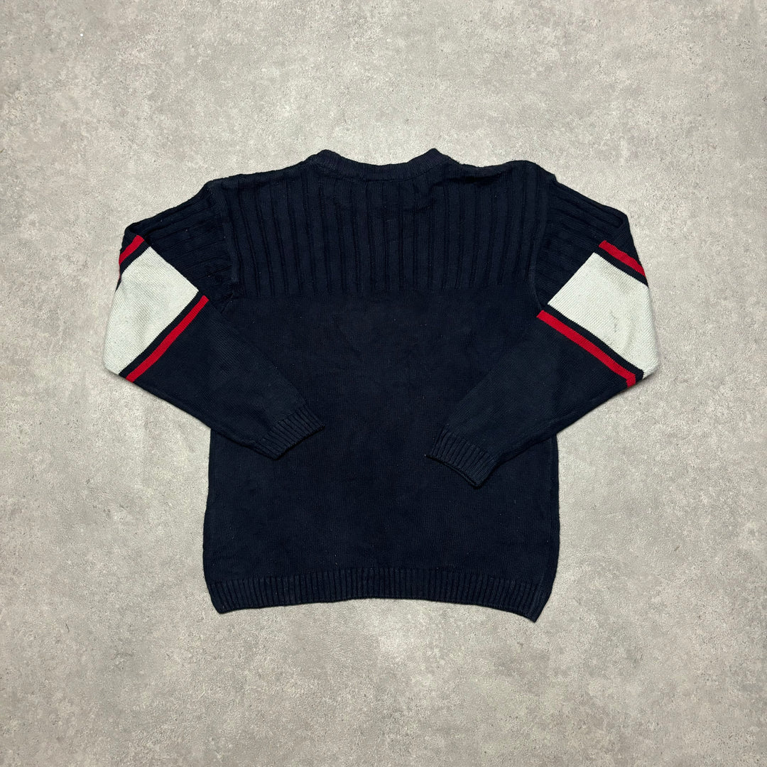 Vintage Kickers Navy Spell Out Knitted Sweater (M)