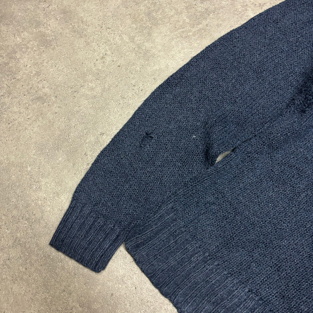 Vintage Polo Ralph Lauren Blue Heavy Knitted Sweater (XL)