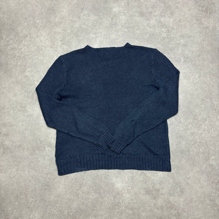 Vintage Polo Ralph Lauren Blue Heavy Knitted Sweater (XL)