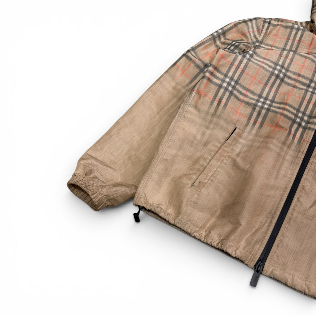 Burberry Gradient Check Hooded Lightweight Jacket Beige (S)