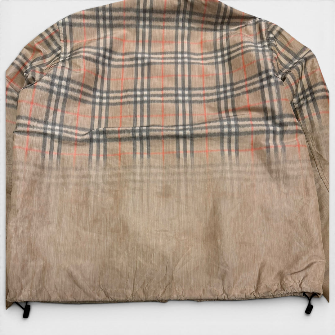 Burberry Gradient Check Hooded Lightweight Jacket Beige (S)