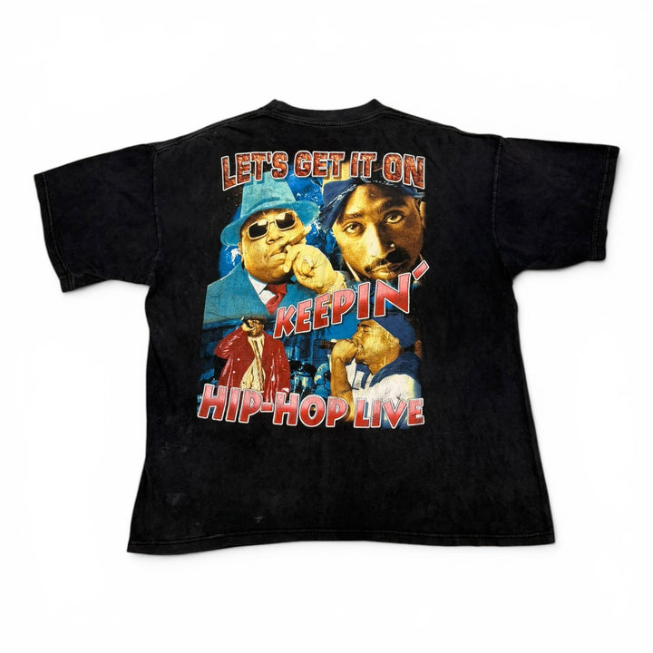 Vintage 90's Biggie & Tupac Memorial Rap Tee Black (XL)