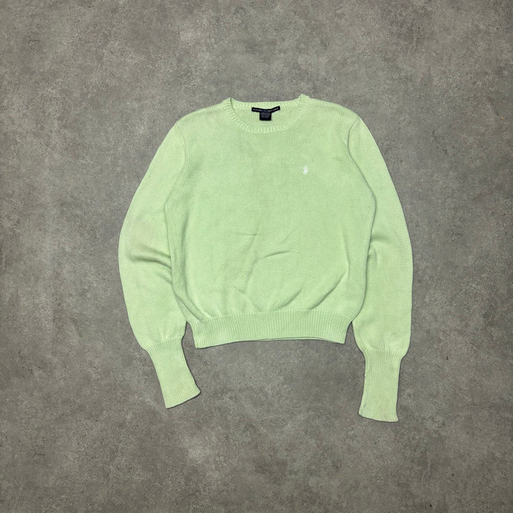 Vintage Polo Ralph Lauren Pastel Green Heavy Knitted Sweater (S)