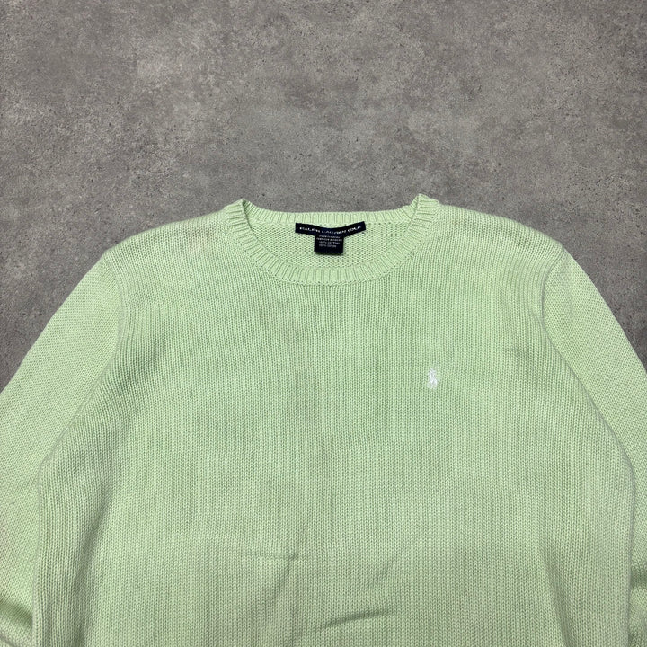 Vintage Polo Ralph Lauren Pastel Green Heavy Knitted Sweater (S)