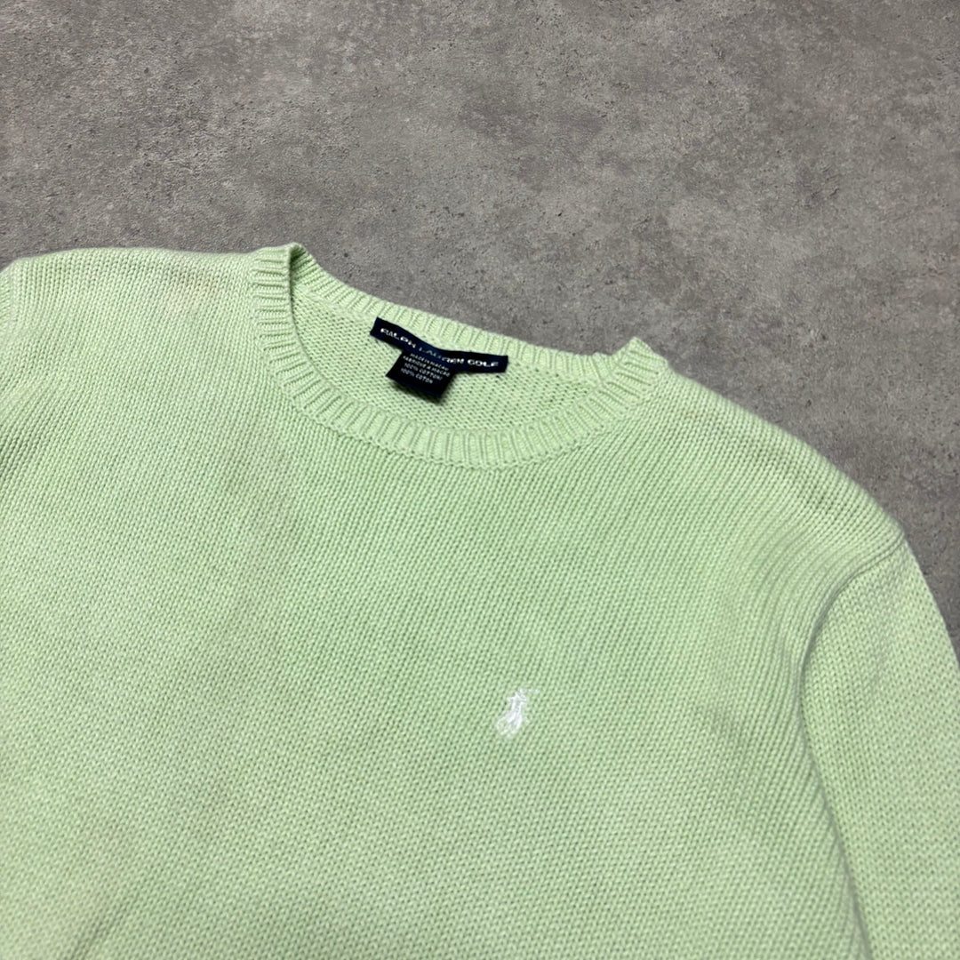 Vintage Polo Ralph Lauren Pastel Green Heavy Knitted Sweater (S)