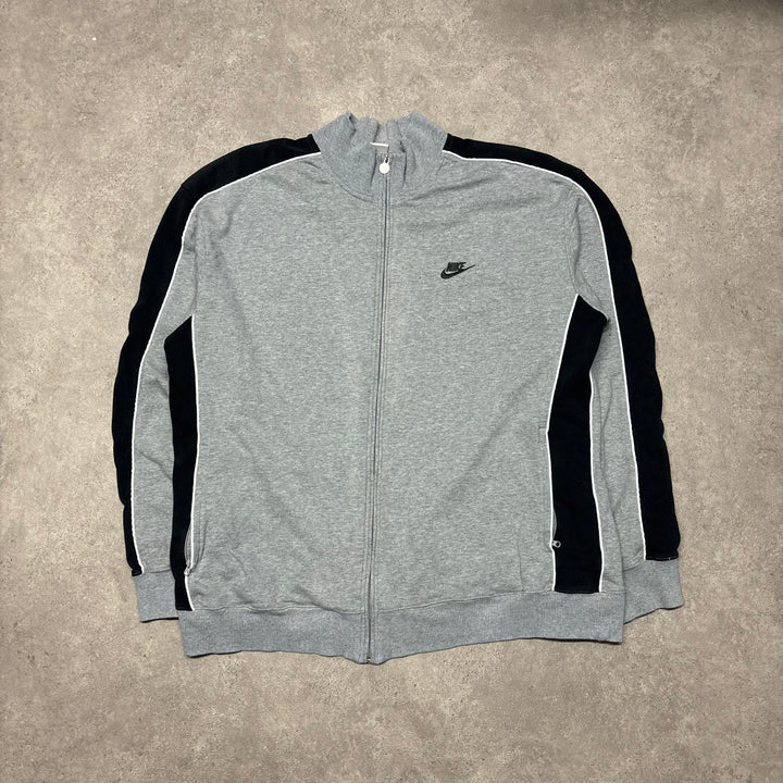 00's Vintage Nike Grey Full Zip Sweatshirt (XXL)