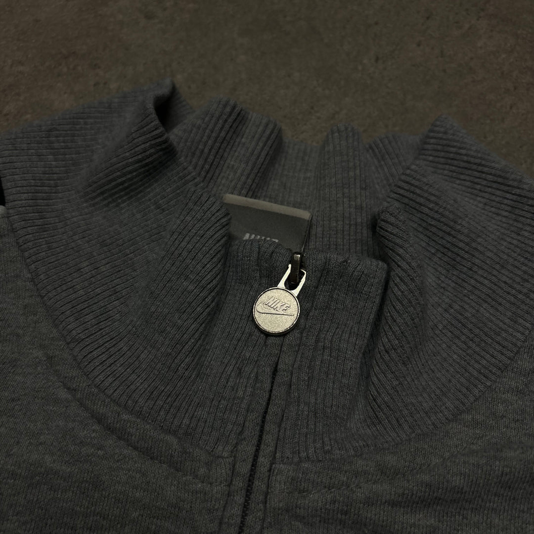 00's Vintage Nike Grey Full Zip Sweatshirt (XXL)