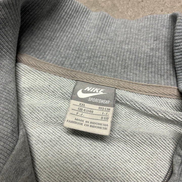 00's Vintage Nike Grey Full Zip Sweatshirt (XXL)