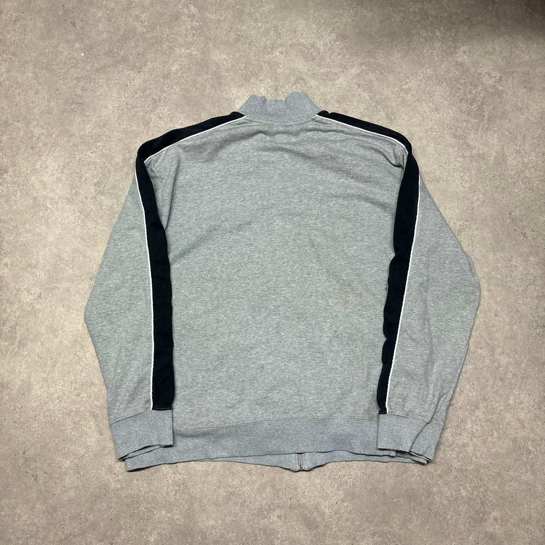 00's Vintage Nike Grey Full Zip Sweatshirt (XXL)