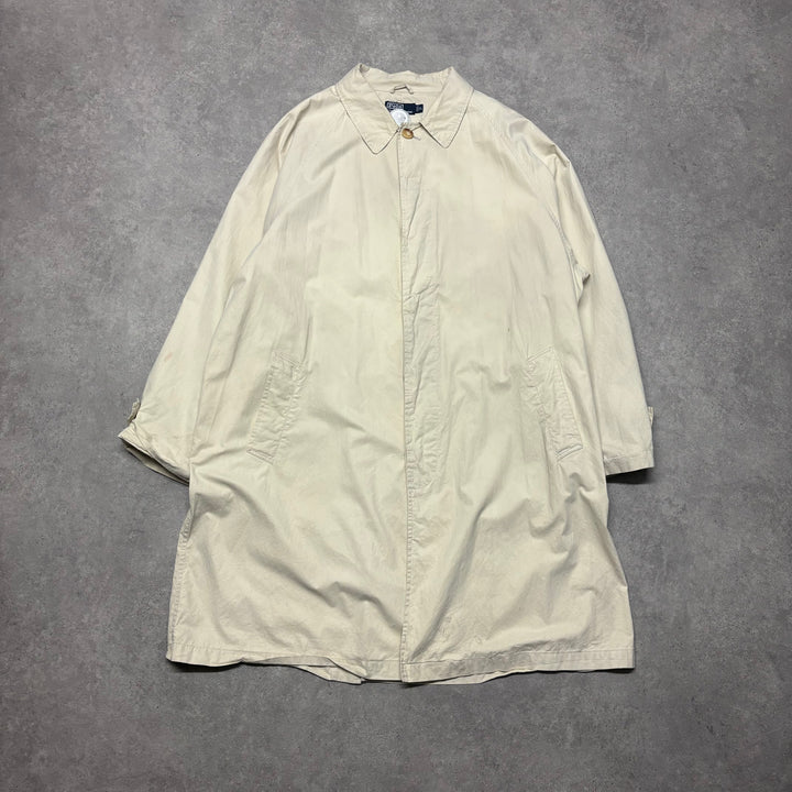 Vintage Polo Ralph Lauren Cream Trench Coat (XL)
