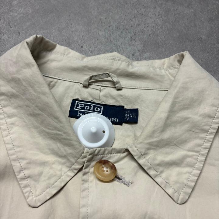 Vintage Polo Ralph Lauren Cream Trench Coat (XL)
