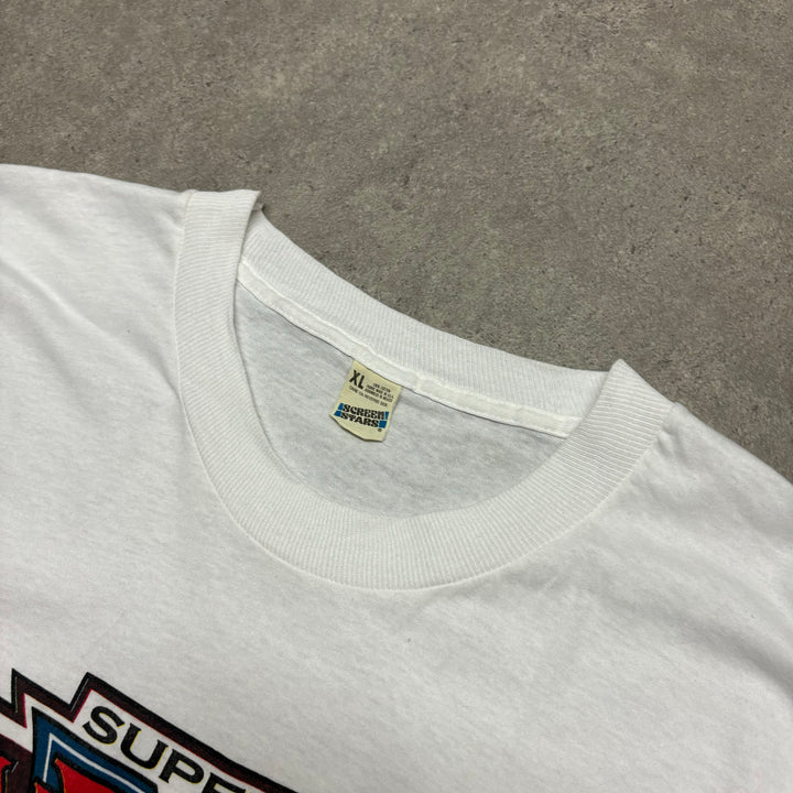 96' Vintage Super Bowl White Graphic T-Shirt (XL)