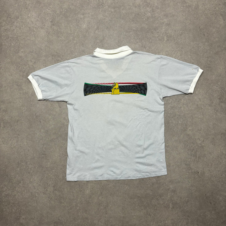 80's Vintage Bob Marley Light Blue Graphic T-Shirt (XL)