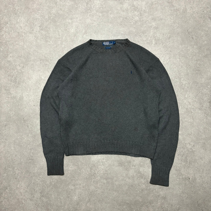 Vintage Polo Ralph Lauren Grey Knitted Sweater (L)