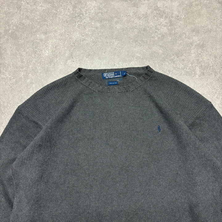 Vintage Polo Ralph Lauren Grey Knitted Sweater (L)