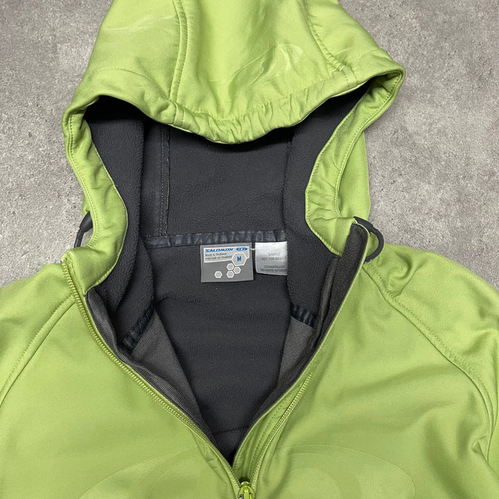 Salomon Wind breaker  Hoodie Jacket Size M Light Green