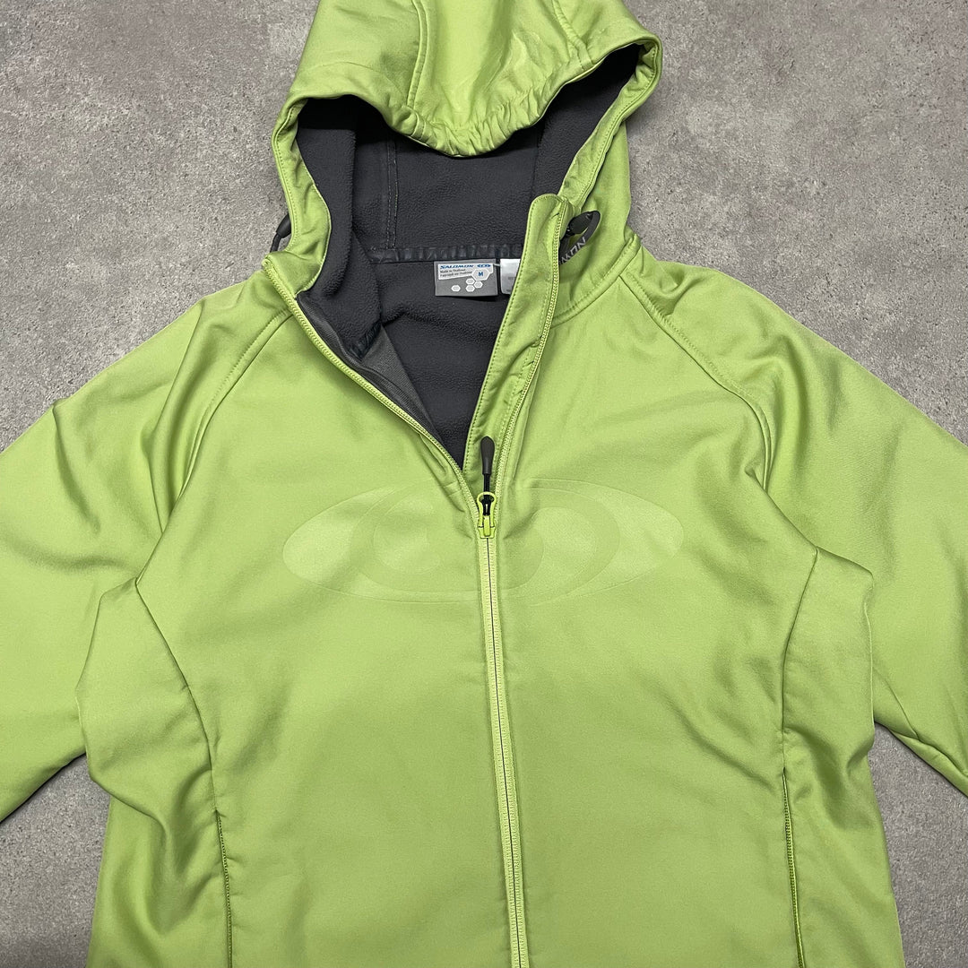 Salomon Wind breaker  Hoodie Jacket Size M Light Green