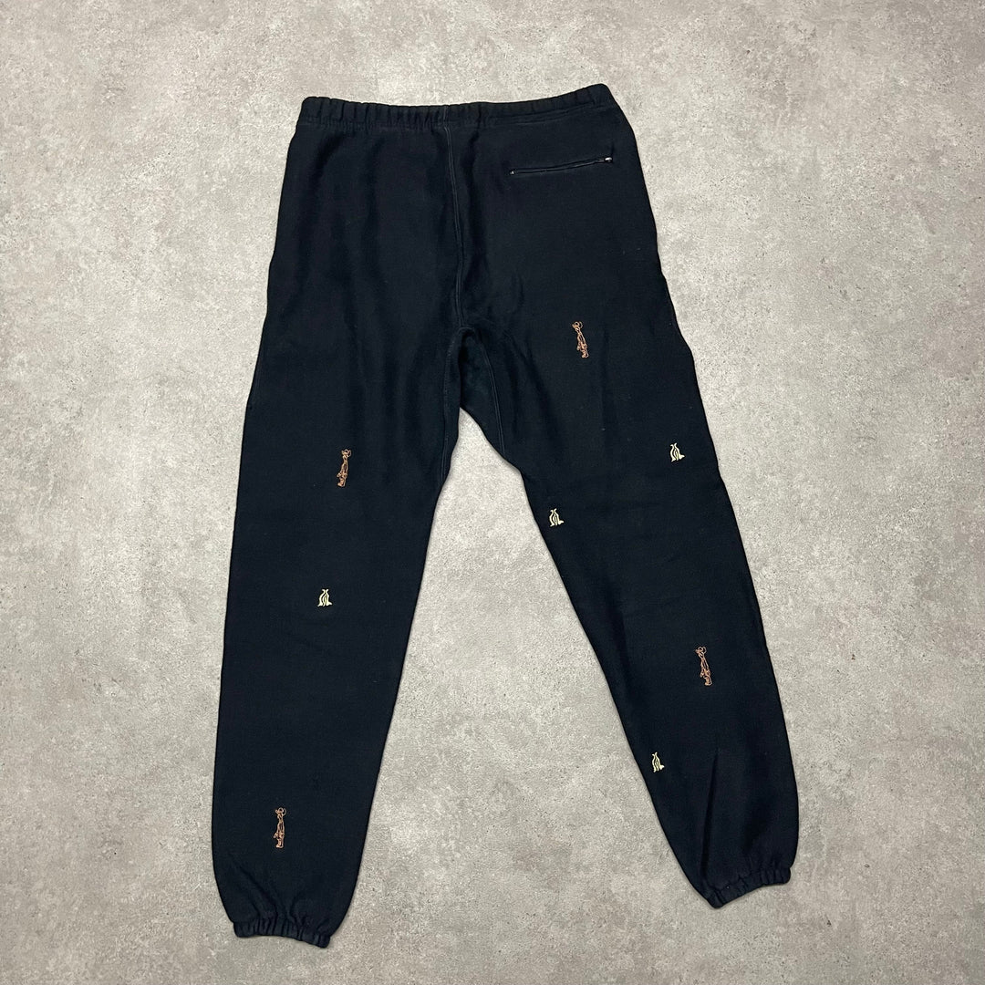 Richardson Small Logo Embroidered Cotton Joggers Size L  Black