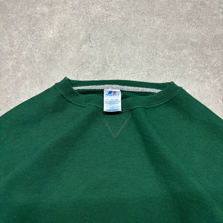 90's Vintage Russell Athletic Forest Green Sweatshirt (XL)