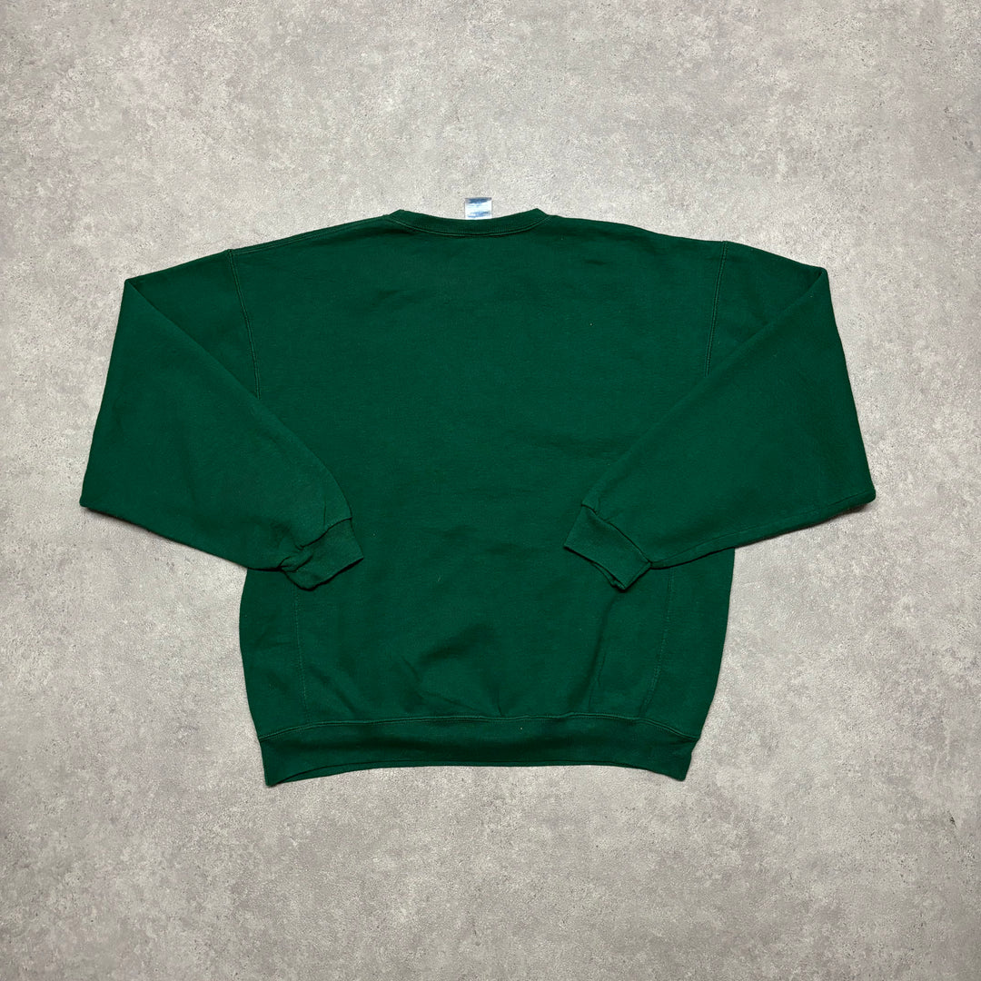90's Vintage Russell Athletic Forest Green Sweatshirt (XL)