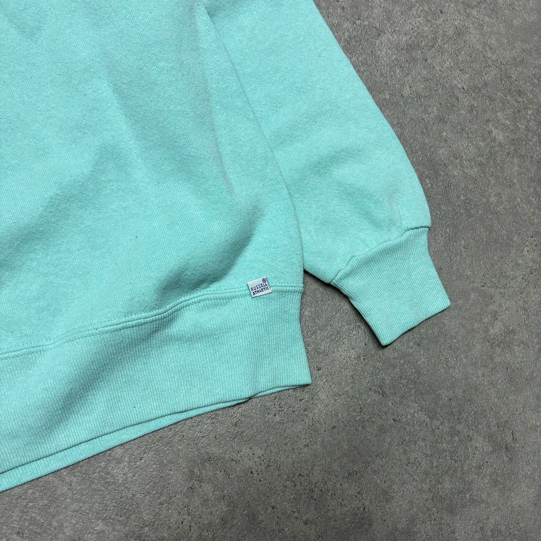 90's Vintage Russell Athletic Turquoise Sweatshirt (M)