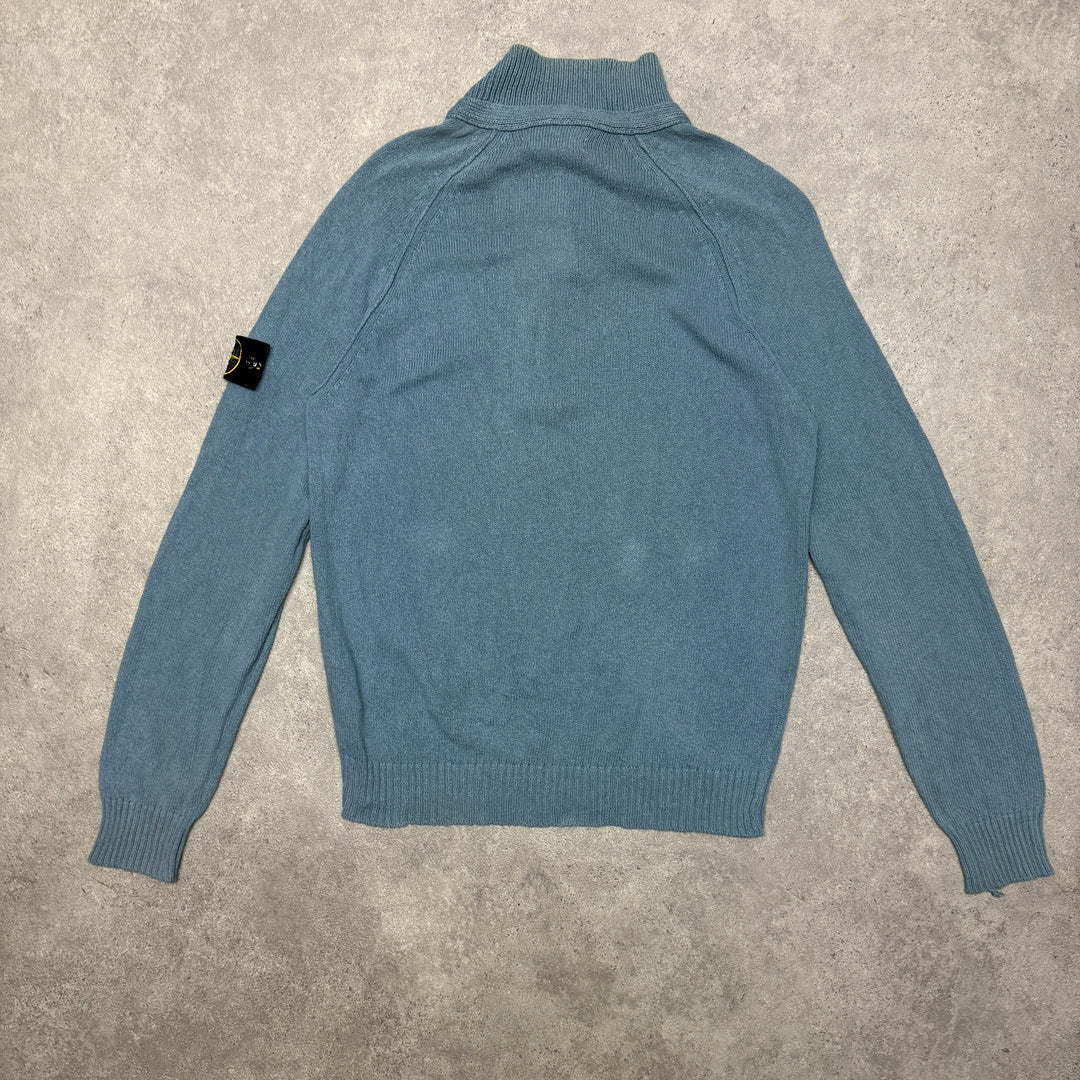 Vintage Stone Island Button up Jumper Size M Blue