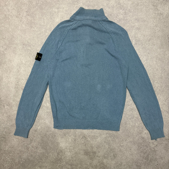 Vintage Stone Island Button up Jumper Size M Blue