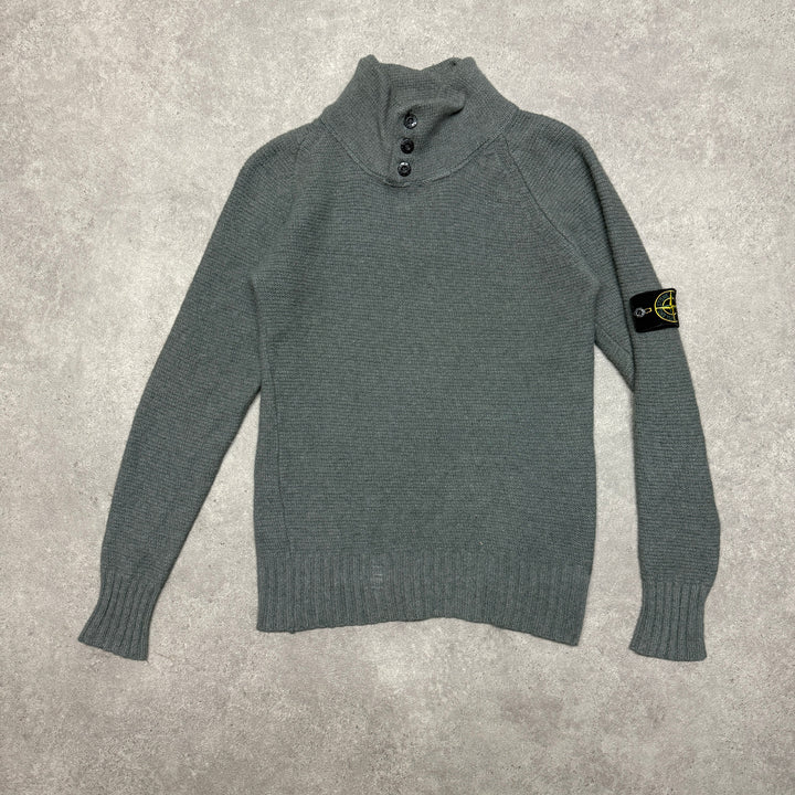 Vintage Stone Island Button up Jumper Size M Khaki