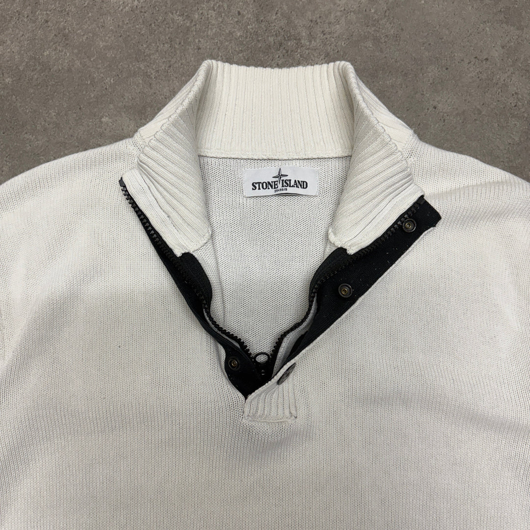 Vintage Stone Island Zip up Jumper Size XL White