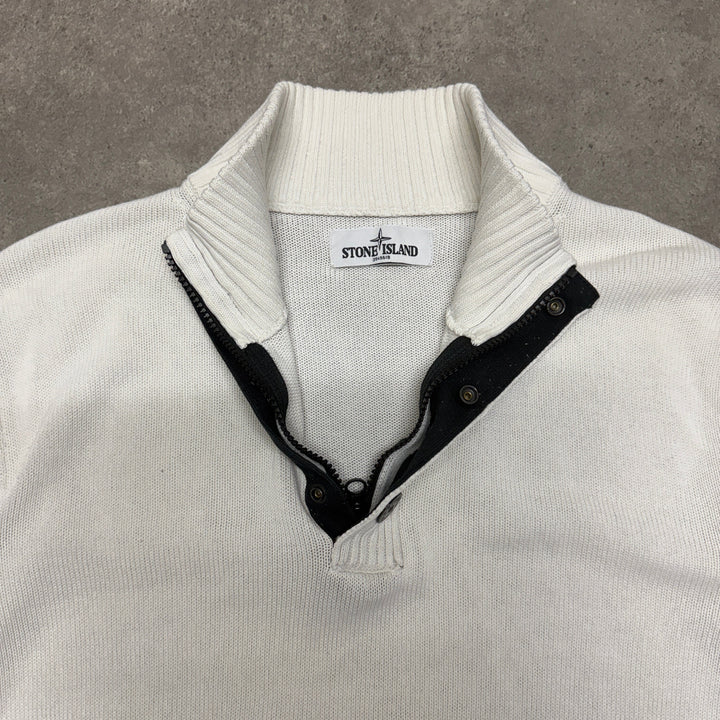 Vintage Stone Island Zip up Jumper Size XL White
