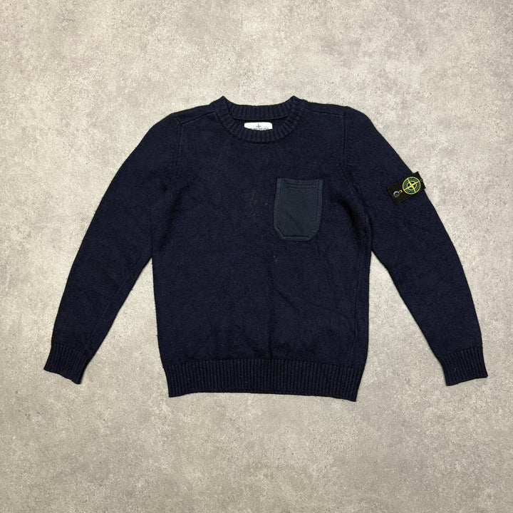 Vintage Stone Island Junior Jumper Size Small Fit Navy