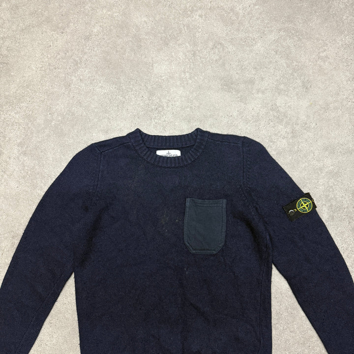 Vintage Stone Island Junior Jumper Size Small Fit Navy