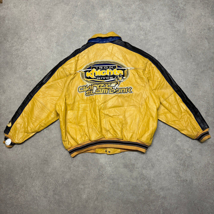 Vintage Avirex Leather Jacket Size XXL Yellow