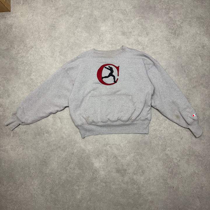 Reversible Long Jump Vintage Champions Sweatshirt Size L Grey