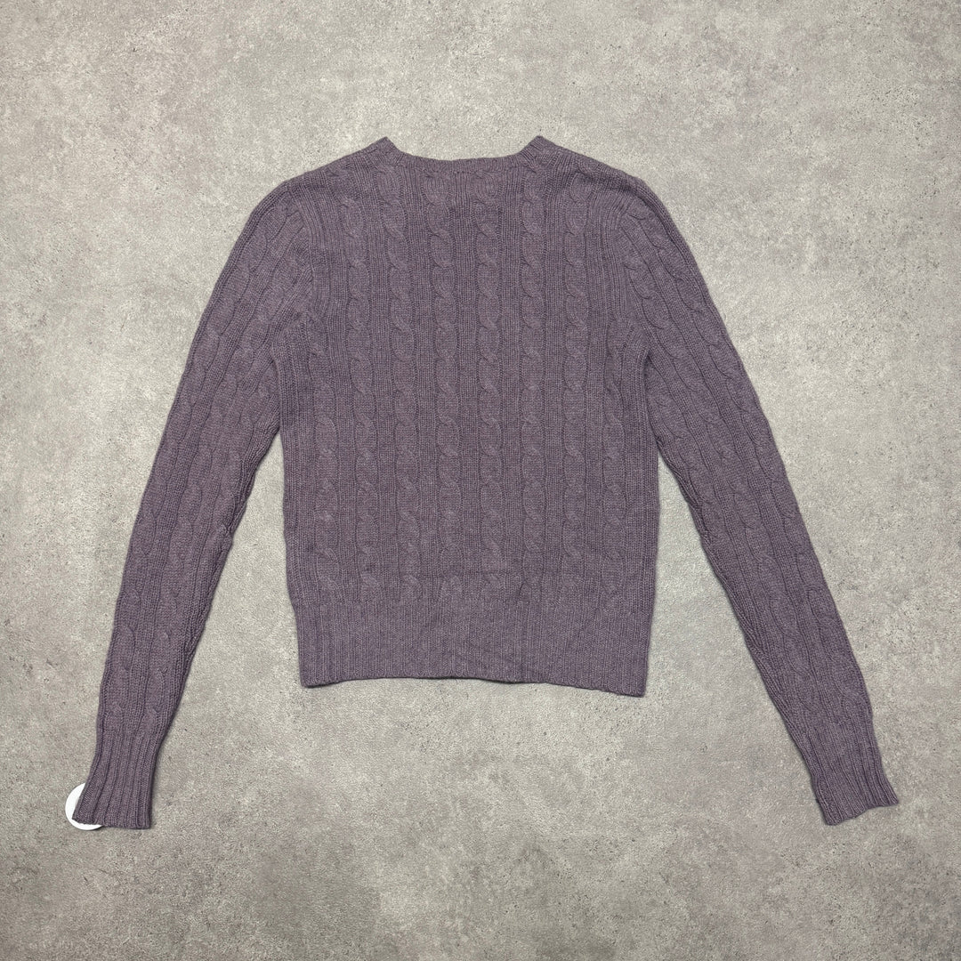 Polo Ralph Lauren Cable Knit Jumper Size S Purple