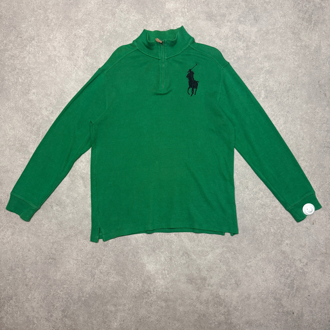 Polo Ralph Lauren Quarter Zip Jumper Size XL Green