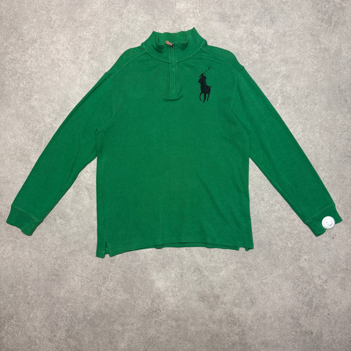 Polo Ralph Lauren Quarter Zip Jumper Size XL Green