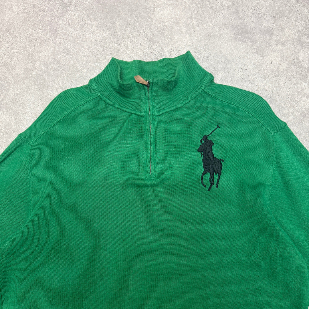 Polo Ralph Lauren Quarter Zip Jumper Size XL Green