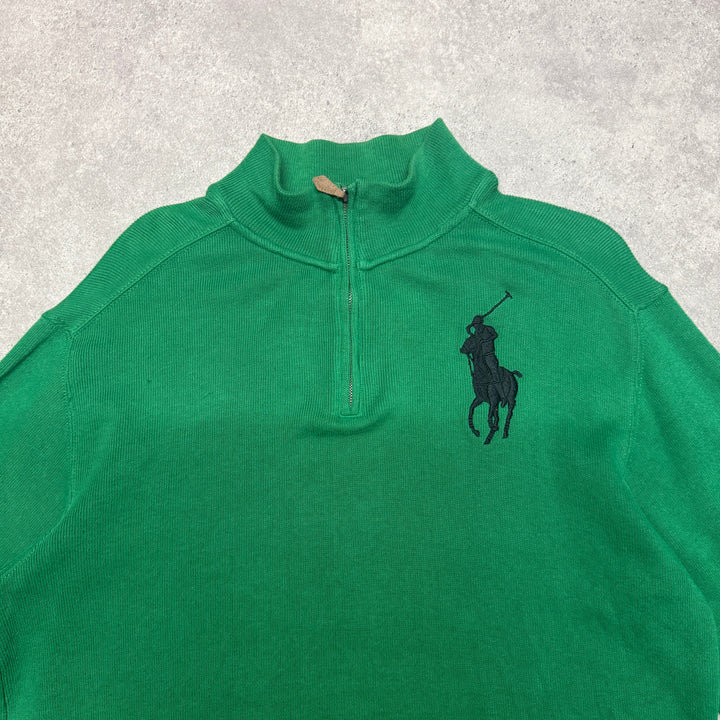 Polo Ralph Lauren Quarter Zip Jumper Size XL Green