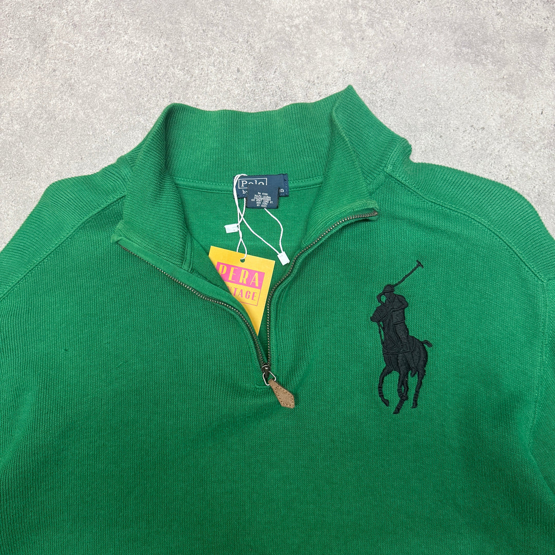 Polo Ralph Lauren Quarter Zip Jumper Size XL Green