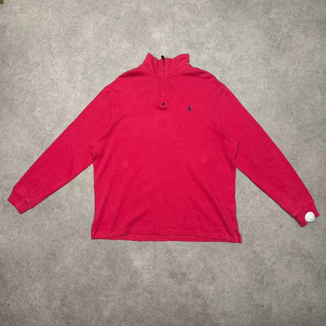 Polo Ralph Lauren Quarter Zip Jumper Size XL Red